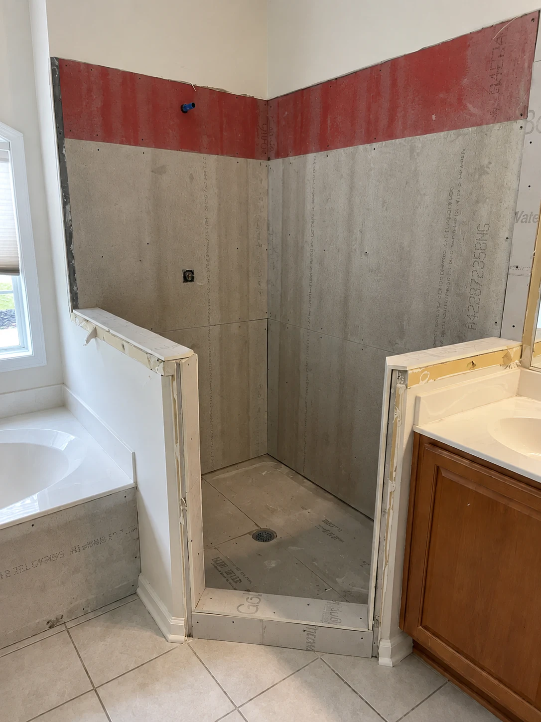 Shower before bath remodel